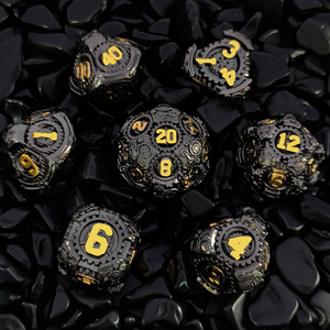 7 adet/takım dişli Metal Dnd zar seti Polyhedral numarası zar kiti Dnd TRPG Cthulhu COC koşu ekibi D6 kurulu oyunu zar - Product Image 6