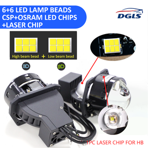 Dgls 130W 1.8 2.5 3.0นิ้วชิพเลเซอร์เลนส์คู่โปรเจคเตอร์แอลอีดีสองดวง E200 H4 H7ชุดไฟหน้า LED สองเลนส์สำหรับรถยนต์ - Product Image 4