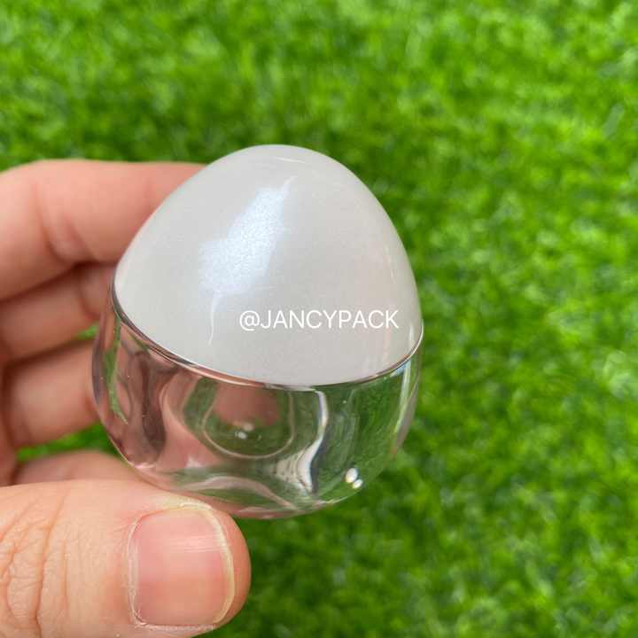 JANCY חבילה 15g ביצת צורת פרל לבן מכסה חמוד ריק עין פנים יד קרם צנצנת שפתון לשפשף מכולות ייחודי ריק אריזה