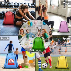 Paquete de saco de cuerda de dibujo profesional con diseñador de logotipo Bolsas de cordón de poliéster Mochila de cuerda personalizada - Product Image 2
