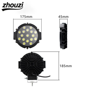 7-inch yuvarlak İş işık LED Off-road kamyonlar için spot SUV ön sis işık yüksek güç kırmızı ve siyah kabuk araba harici işık - Product Image 5