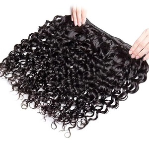 100% ナチュラル未処理ビルマカーリーヒューマンヘアエクステンションウォーターウェーブアンウィーフテッド安い編組ウィッグバルクマシンなしダブル横糸