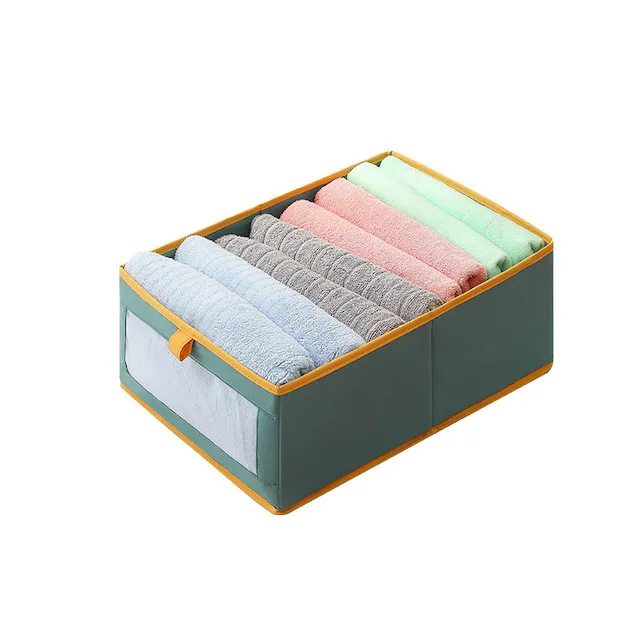 Tiroir de boîte de rangement pliable en coton lin pour organiser les bacs de rangement en tissu de chambre dortoir 15.8*10.7*6.7in