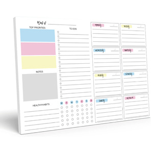 Planificador Impresión en color Semanal Rasgar Simple Autodisciplina Horario Nota Plan Nota Libro Planificador Diario Cuaderno - Product Image 1