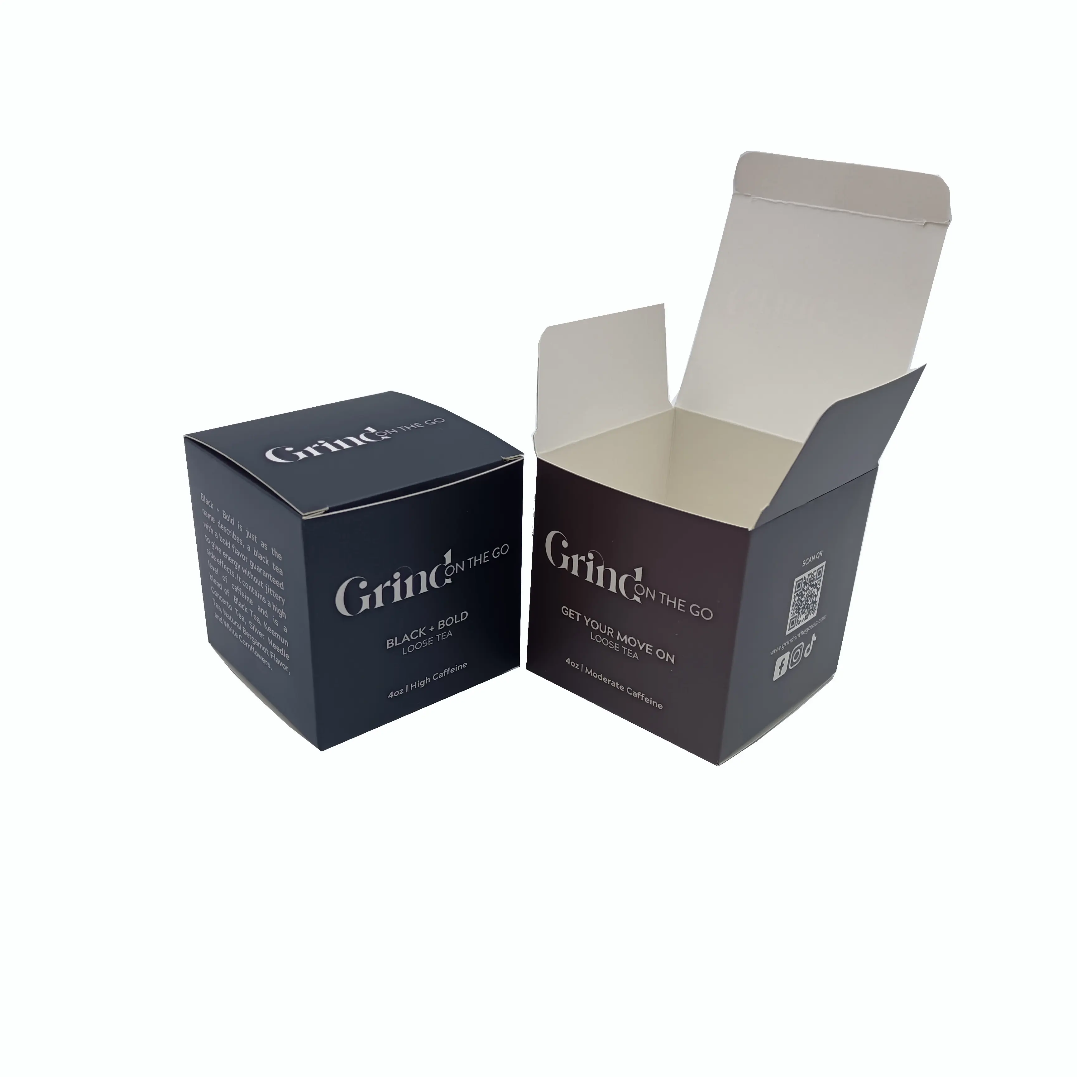 Piccola scatola di carta da tè in cartone ondulato confezione di profumo di profumo UV vantaggio opzioni Logo personalizzato