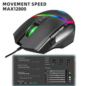 HXSJ A876Pro cablato RGB retroilluminato Mouse da gioco 8 pulsanti Macro programmabile 1000HZ ergonomico USB nuovo arrivo per gli utenti di Laptop - Product Image 4