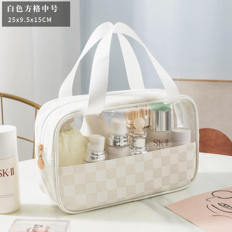 Transparent à carreaux blanc taille moyenne