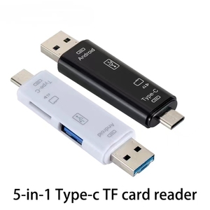 适用于安卓笔记本电脑坞站OTG C型适配器的OTG读卡器5合1 USB2.0 C型USB微型USB标清/TF存储卡读卡器 - Product Image 2