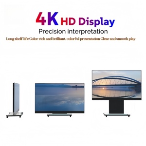 Led屏幕立式4k智能教育板交互式显示屏视频屏幕LED升降折叠一体机