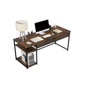 Mid-Century Modern Desktop <strong>Table</strong> <strong>Computer</strong> Desk Lacoo 63 Inch Gaming Desk Z Shaped <strong>Computer</strong> Trolley Desk With Wheels - Product Image 6