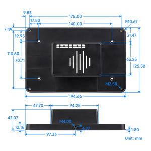 Custodia protettiva per lampone Pi 7 pollici Touch Display 2 supporta l'installazione di cappelli Raspberry Pi compatibili più schermi da 7 pollici - Product Image 6
