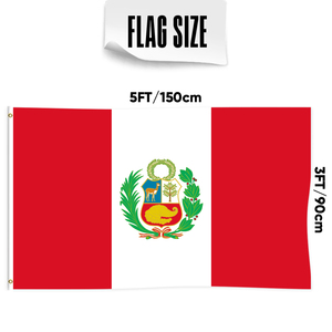 Özel baskılı tek taraflı 3x5ft Peru devlet bayrağı tüm ulusal afişler ve ekran bayrakları için özelleştirilebilir. - Product Image 2