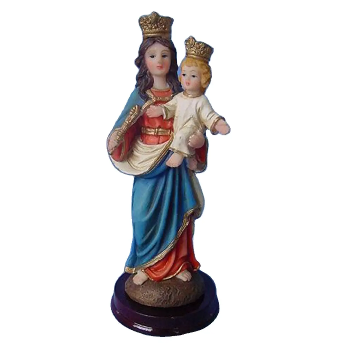 Nuovo design personalizzato resina artigianato religioso vergine maria e bambino gesù statue per la decorazione della casa