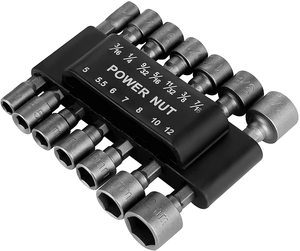 SAE & Metric六角ナットドライバーセット磁気なしのクイックチェンジパワーナットドライバービットセット - Product Image 2