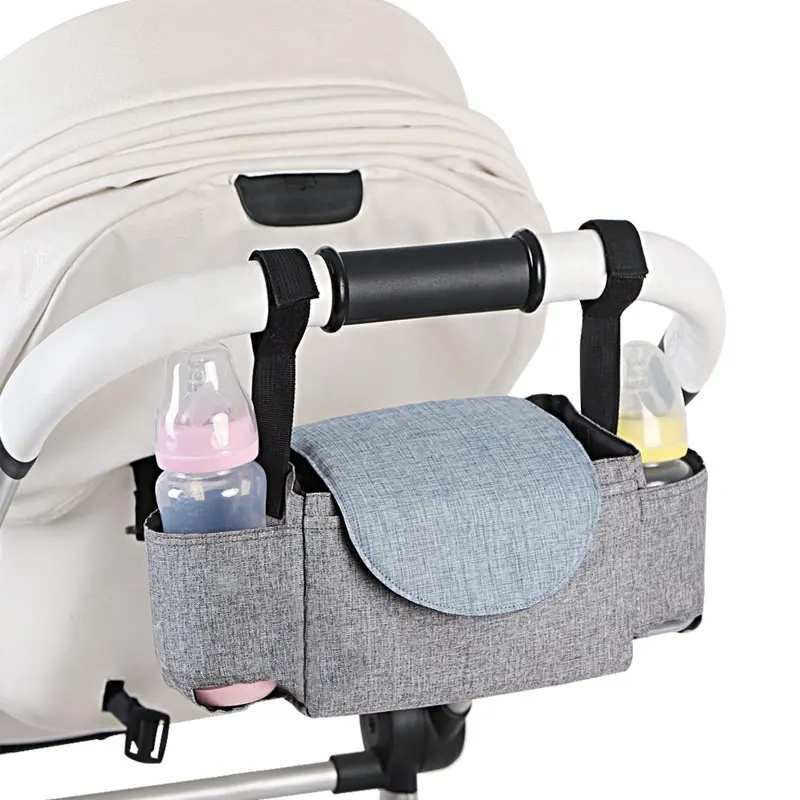 Bolsa de almacenamiento para carrito de bebé, organizador de silla de paseo, cesta colgante, bolsa de pañales de mamá con accesorios de gancho, venta al por mayor