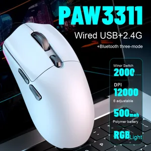 E-sport cablato 2.4GHz per Paw3311 tre modalità RGB leggero gioco programmabile Mouse ottico 1000Hz per uso informatico - Product Image 6