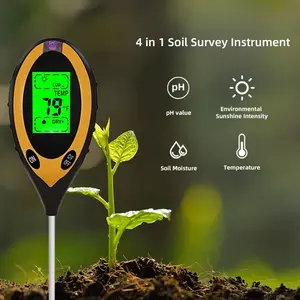 Barato 4 Em 1 Digital Solo <span class=keywords><strong>PH</strong></span> <span class=keywords><strong>Meter</strong></span> Tester LCD Temperatura Luz Solar <span class=keywords><strong>PH</strong></span> Solo Umidade medidor Tester para Jardim Plantas e awns - Product Image 6