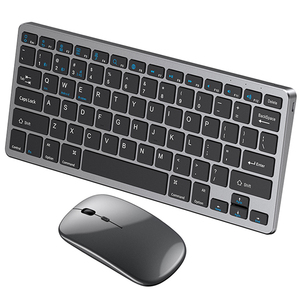 Teclado y ratón inalámbricos de 2,4G, Combo de teclado y ratón ergonómico para ordenador de escritorio, PC y portátil con batería recargable integrada - Product Image 1