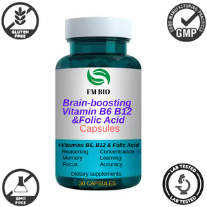 OEM/ODM di alta qualità cervello-amplificazione vitamina B6 e B12 & acido folico capsule migliorano l'immaginazione, la memoria e la funzione cerebrale. - Product Image 3