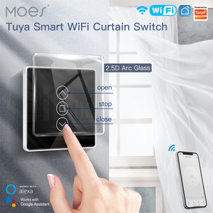 WiFiRFスマート2.5DアークガラススマートカーテンスイッチアクセサリーワイヤレスリモートコントロールローラーブラインドシャッターTuya/Smart life - Product Image 3