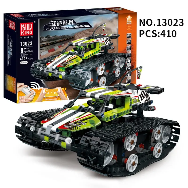 410PCS STEM บล็อกอาคาร APP รีโมทคอนโทรลไฟฟ้าติดตามรถ RC Racer ของเล่นแข่งรถของขวัญสําหรับ 8 ปีเด็กชายและเด็กหญิง