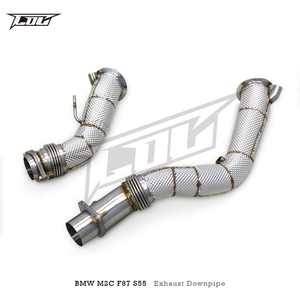 ダウンパイプF87 S55 BMW RTS排気ダウンパイプヒートシールド付きターボダウンパイプスポーツヘッダー用カスタム3.0T M2C M2コンペティション - Product Image 2