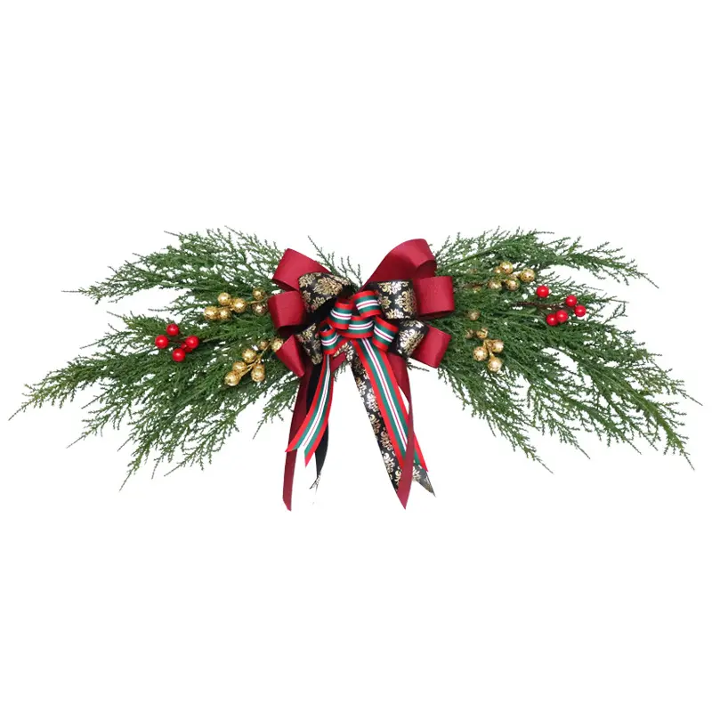 ZHH070 venta al por mayor Festival de Navidad centro comercial ventana colgantes atmósfera agujas de pino artificiales conos de pino decoración de dintel