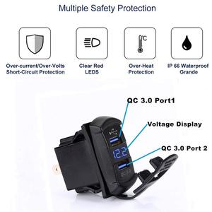 QC 3.0 USB ve tip C Rocker anahtarı tarzı şarj cihazı mavi voltmetre tekneler,, Polaris RZR 1000, ranger, mobil ev, RV, Can Am casus - Product Image 6