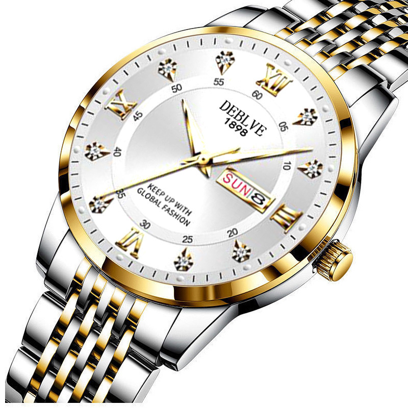Gold band white face