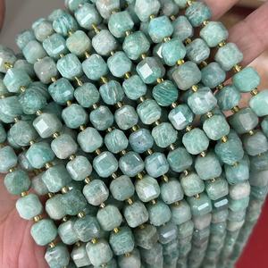 Wholesale Natural Faceted Stone Beads for Jewelry Making Cube Diamond Cutting Gemstone Beads 8mm 35pcs Each Strand
