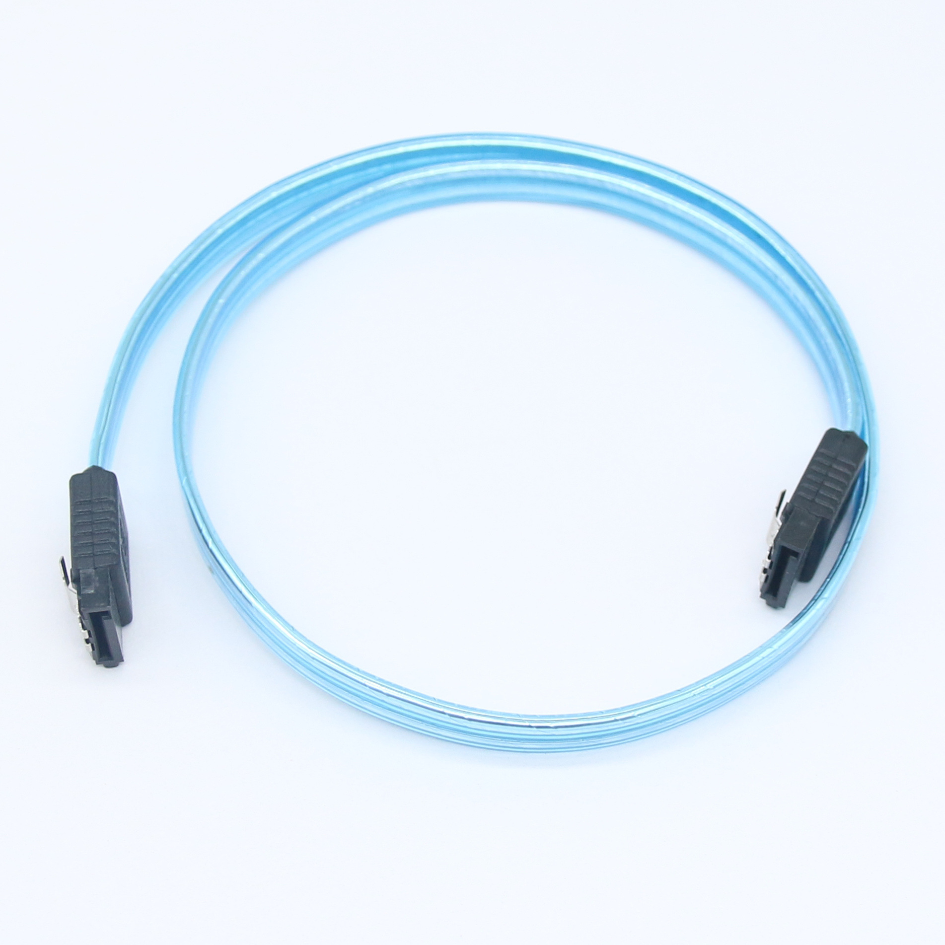 Transparent blue double straight black