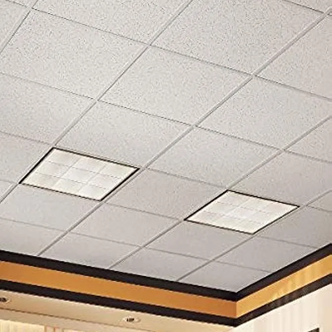 Panneau d'accès de carrelage de plafond blanc mur personnalisé soleil couleur électrostatique caractéristique poudre carrée matériau origine Type de Fiber minérale