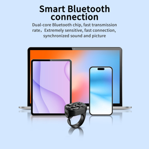 Bluetooth parmak telefon için şık ABS halka uzaktan kumanda Selfie zamanlayıcı USB şarj edilebilir sayfa Turner uzaktan kumanda - Product Image 6