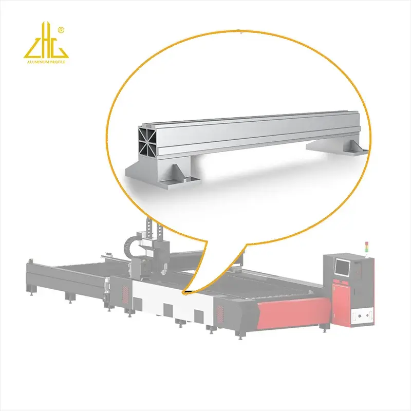 Machine de découpe Laser de profil d'extrusion de Rail en aluminium usiné portique en aluminium CNC