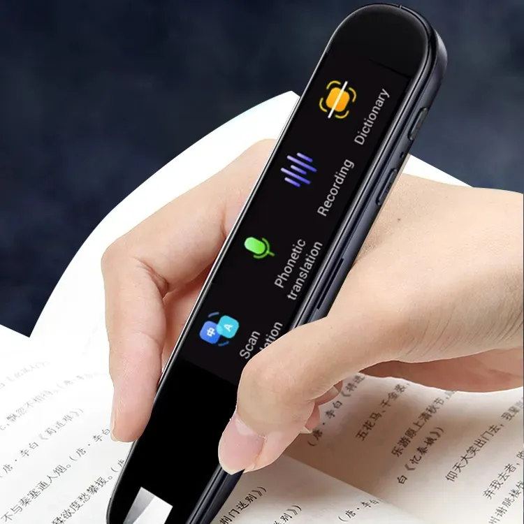 Özelleştirilmiş 2.22 inç metin tarama sözlük kalem çevirmen OCR akıllı okuma kalem dil seyahat sesli çevirmen cihazı