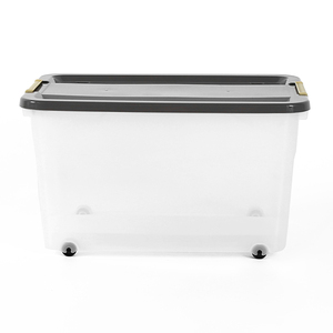 大型透明多目的ppプラスチック製収納ボックスビン蓋付き大型収納容器衣類用 - Product Image 6