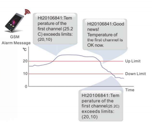 Registrador de datos de alarma Gsm para refrigerador de Hospital, registrador de datos de humedad y temperatura con función de alarma