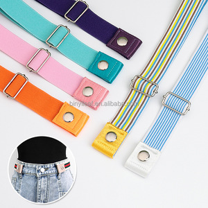 Cổ 3Cm Bán Buôn Khóa Miễn Phí Vải Vải Vành Đai Nylon Dệt Của Phụ Nữ Cộng Với Đàn Hồi Căng Lười Biếng Thắt Lưng Cho Quần Jean Quần Dresses - Product Image 2