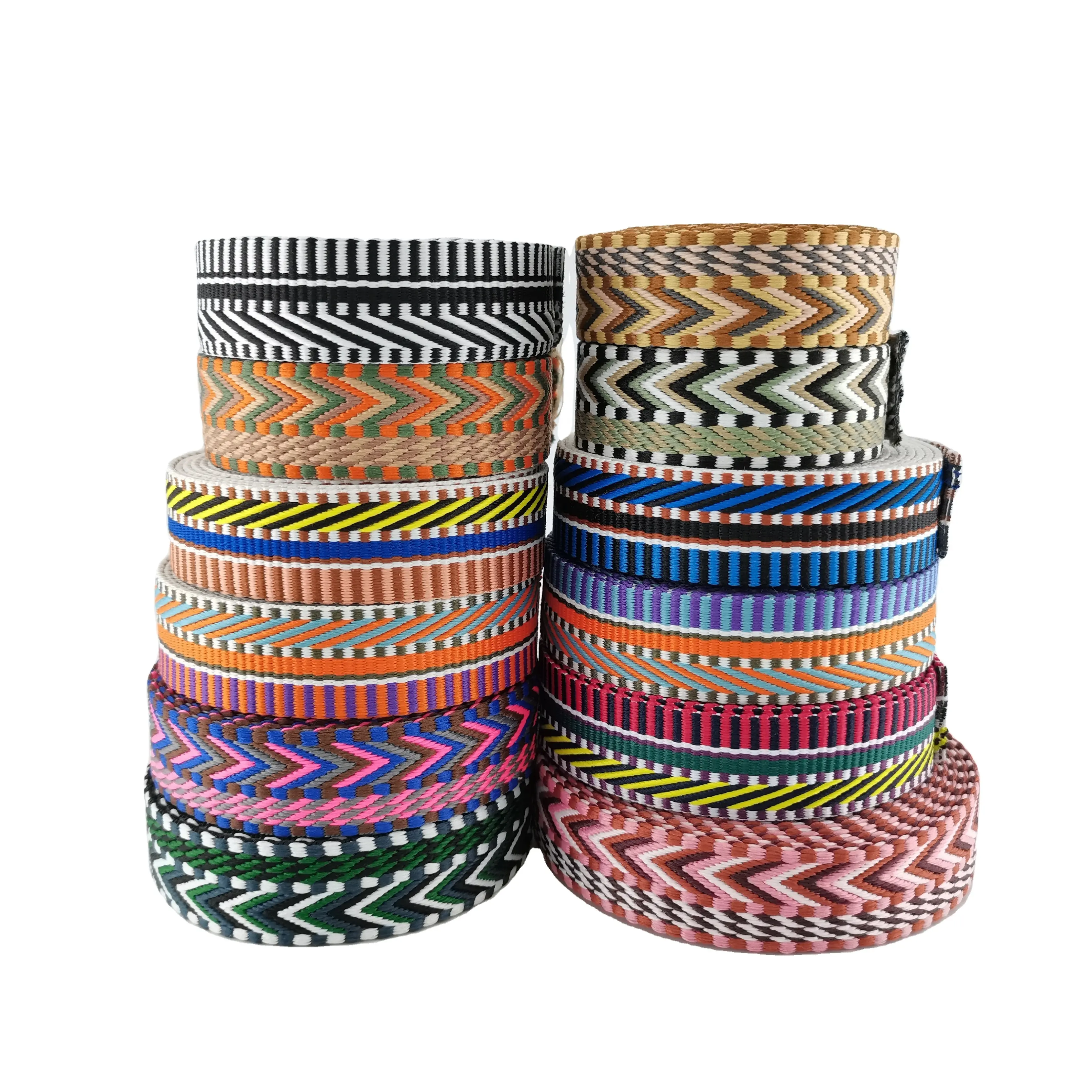 2,5 cm National Style Polyester Jacquard Gurtband für Bag Strap Woven Ribbon für Kleidung