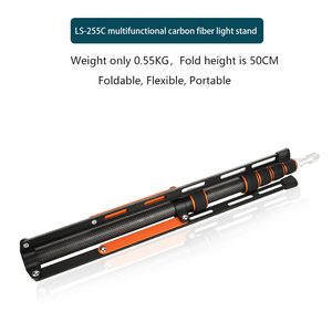 Ls255c Đa Chức Năng Sợi Carbon Lớn Ánh Sáng Đứng Cho Phát Sóng 222Cm Chuyên Nghiệp Vòng Ánh Sáng Upt <span class=keywords><strong>Tripod</strong></span> Cho Điện Thoại - Product Image 3