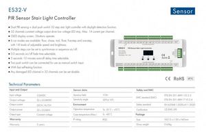 ES32-V 5-24VDC 32CH * 1A basmalı düğme 32 adım sabit voltaj çıkışı OLED ekran PIR sensörü merdiven lambası denetleyici - Product Image 4