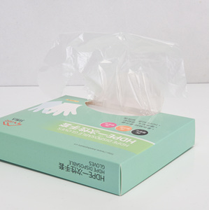 HDPE eldiven gıda dereceli tek kullanımlık vinil eldiven orta PE malzeme sızıntı ücretsiz ve tüm sezon koruyucu kartonları 100 eldiven