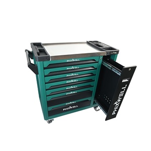 7抽屉随机组合手工具套装柜箱汽车修理工具套装多功能车间工具手推车 - Product Image 1