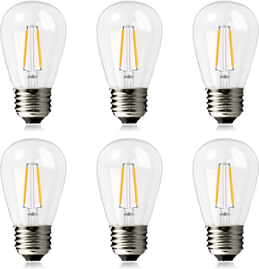 Dekoratif filament ampul plastik S14 ampul için su geçirmez şerit ışık E27 110V 1W 24V 2W veranda dize için - Product Image 1