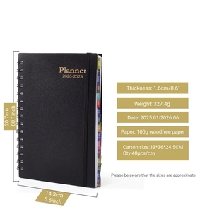 2025-26 Weekly Planner <strong>Dated</strong> Daily Planner 18 Months Desk Calendar <strong>Notebook</strong> Journal PP Cover Spiral Coil Binding Custom Diary A5 - Product Image 1