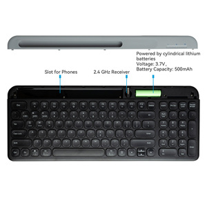 Teclado inalámbrico colorido, 3 teclas Bluetooth Teclas redondas retro Teclado de 105 teclas para PC Tableta portátil - Product Image 3