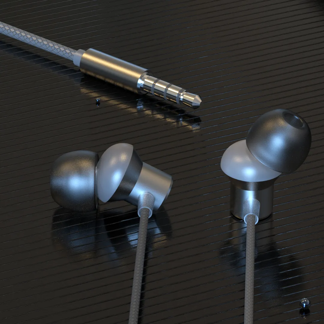 Auriculares estéreo de Metal de alta calidad Conector de 3,5mm Auriculares con control de micrófono con cable Auriculares