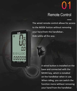 Sunding nuevo impermeable inalámbrico de gran tamaño pantalla retroiluminación velocímetro bicicleta ordenador con modo de menú oculto - Product Image 3
