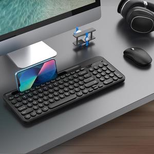 98 <strong>Keys</strong> Customized 2.4Ghz Wireless BT5.1 <strong>Keyboard</strong> Computer <strong>Keyboard</strong> Round Keycap Multi Devices Clavier - Product Image 1