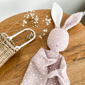 Güzel hediye tavşan Bunny kulak oyuncak yorgan yenidoğan Muslin bebek güvenlik battaniyesi - Product Image 5